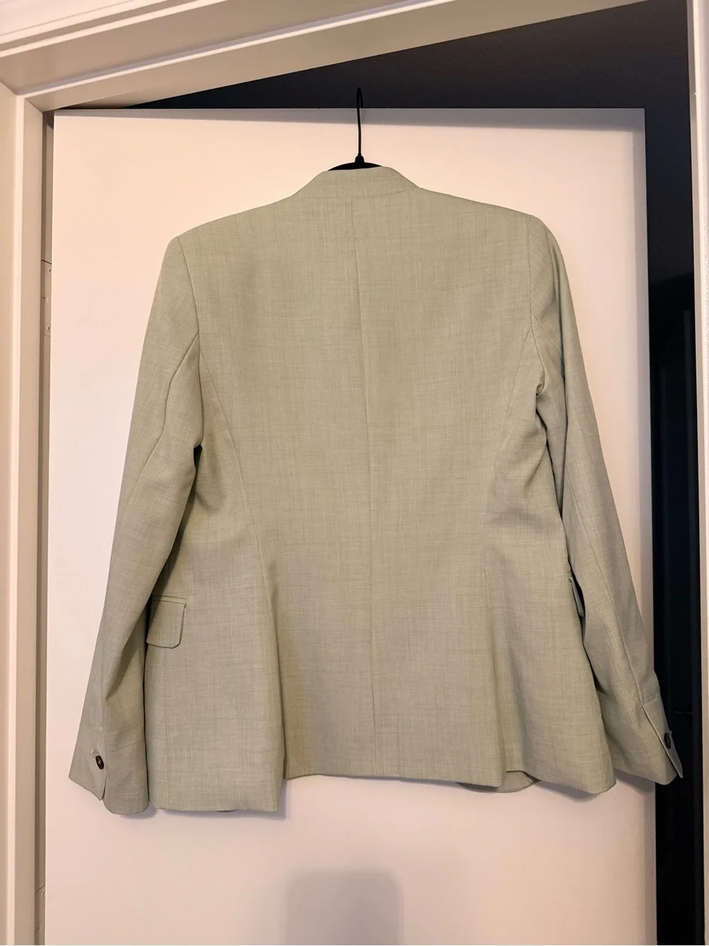 Zara Sage Green Inverted Lapel Blazer - Single Button - Size M